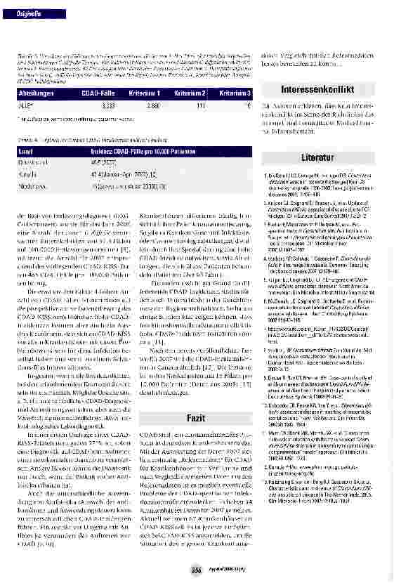 Vorschauseite 4: Inzidenz der Clostridium difficile-assoziierten Diarrhö: Erste Ergebnisse aus dem CDAD-Modul des Krankenhaus-Infektions-Surveillance-Systems