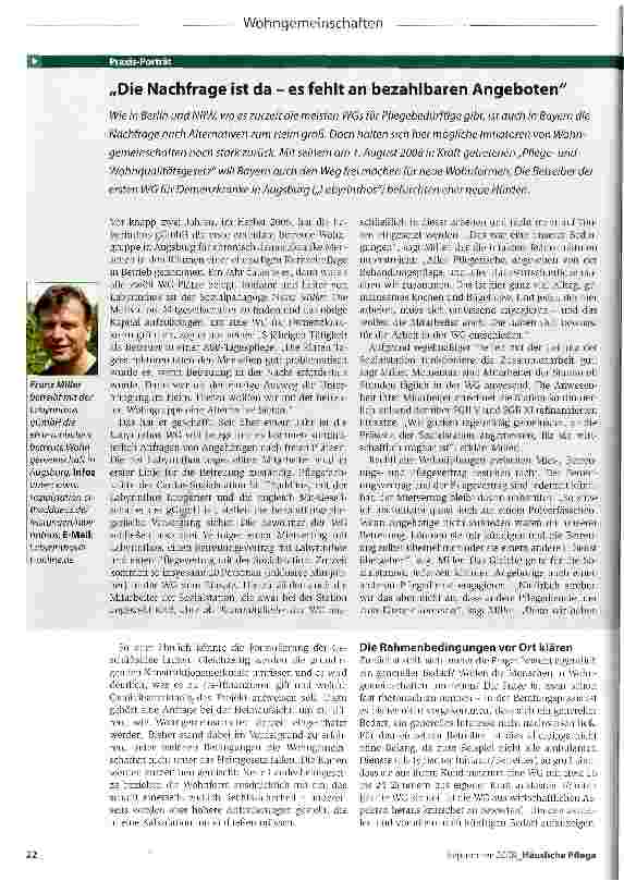 Vorschauseite 3: Die wirtschaftliche Planung ambulant betreuter WohngemeinschaftenAufwind durch Pflegereform