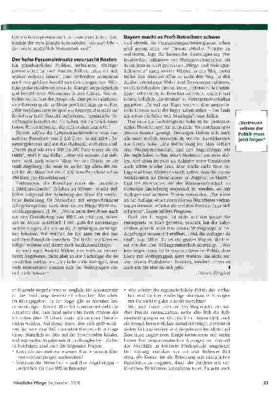 Vorschauseite 4: Die wirtschaftliche Planung ambulant betreuter WohngemeinschaftenAufwind durch Pflegereform