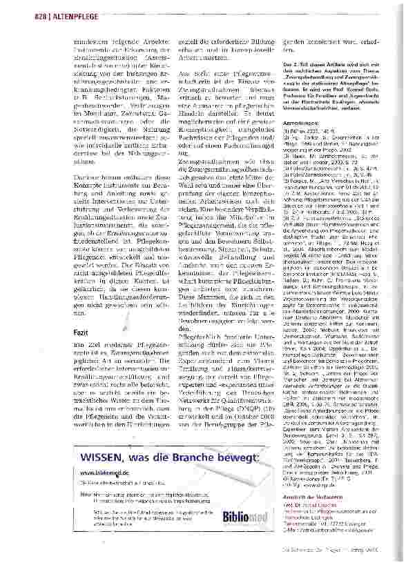 Vorschauseite 6: ZwangsbehandlungErnährung wider Willen?