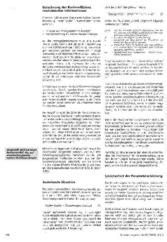 Vorschauseite 2: Entscheidungsanalyse -ein neuer Ansatz zur Kosteneffizienzberechnung medizinischer Tests