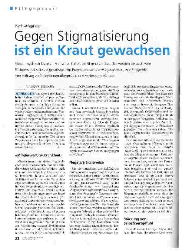 Vorschauseite 1: Gegen Stigmatisierung ist ein Kraut gewachsen