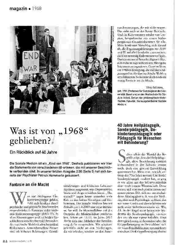 Vorschauseite 1: Was ist von 1968 geblieben?.Ein Rückblick auf 40 Jahre