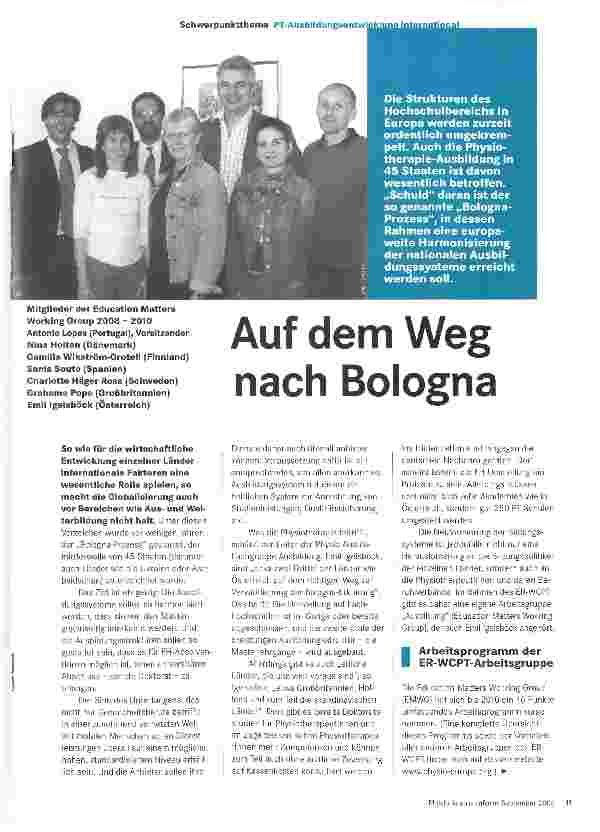 Vorschauseite 1: Auf dem Weg nach Bologna