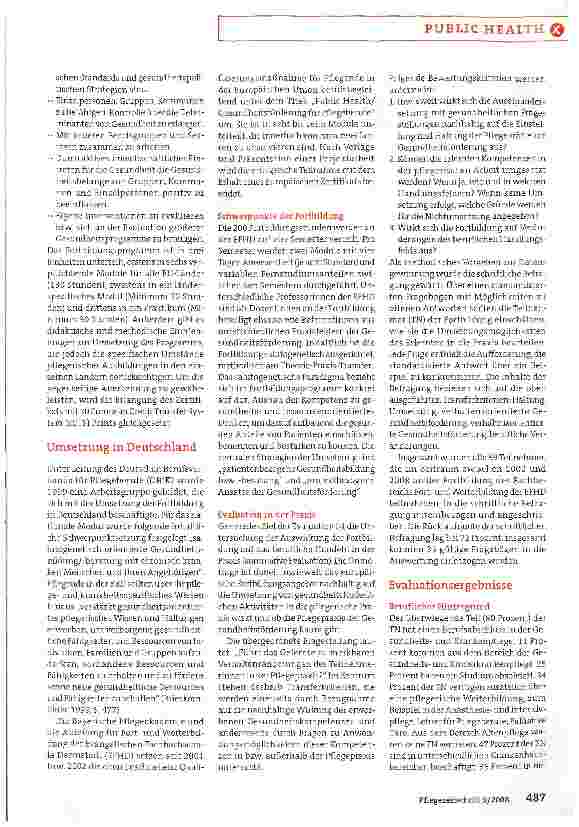 Vorschauseite 2: Anspruch und Wirklichkeit der Gesundheitsförderung in der Pflege Die europäische Fortbildung Public Health