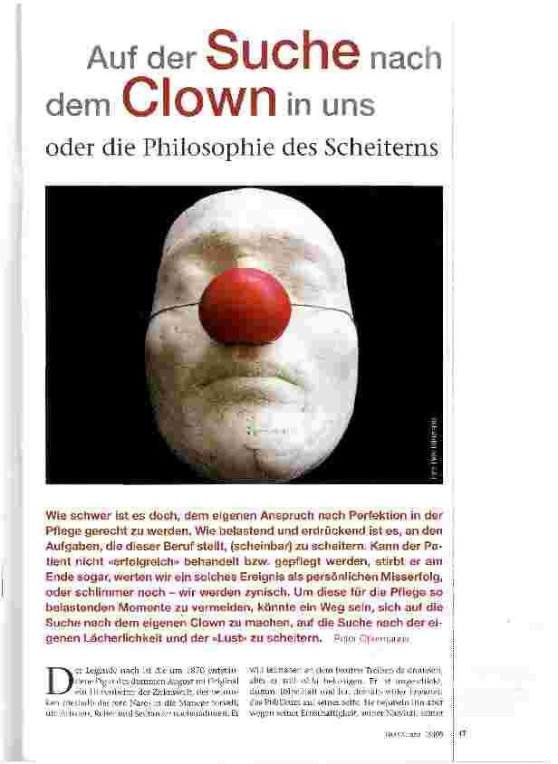 Vorschauseite 1: Auf der Suche nach dem Clown in uns oder die Philosophie des Scheiterns
