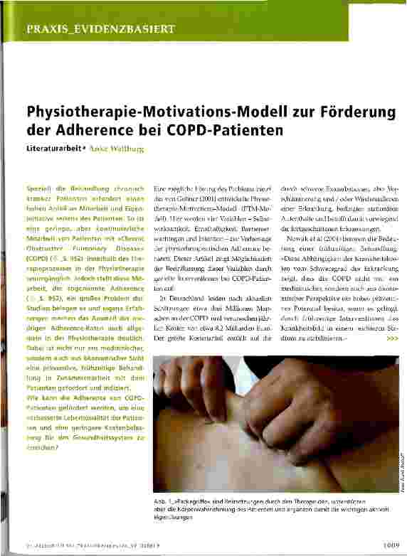 Vorschauseite 1: Physiotherapie-Motivations-Modell zur Förderung der Adherence bei COPD-Patienten