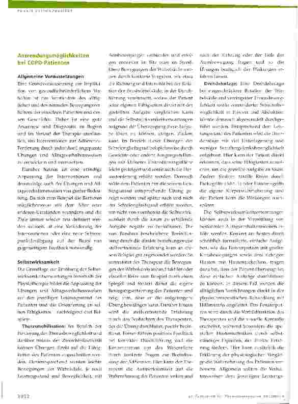 Vorschauseite 4: Physiotherapie-Motivations-Modell zur Förderung der Adherence bei COPD-Patienten