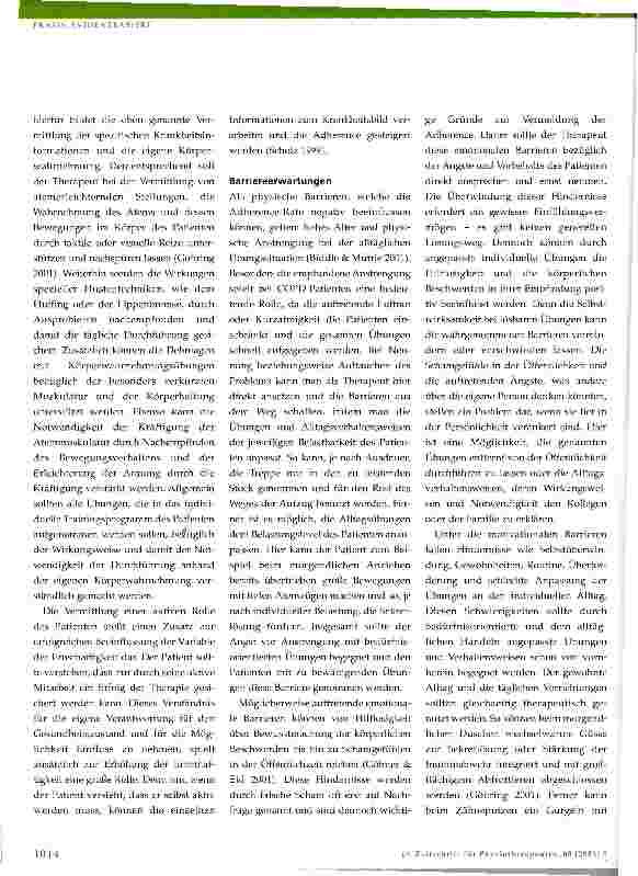 Vorschauseite 6: Physiotherapie-Motivations-Modell zur Förderung der Adherence bei COPD-Patienten