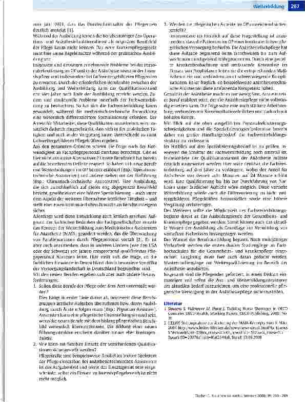 Vorschauseite 2: Brauchen wir auch zukünftig Fachpflegepersonal in der Anästhesie?