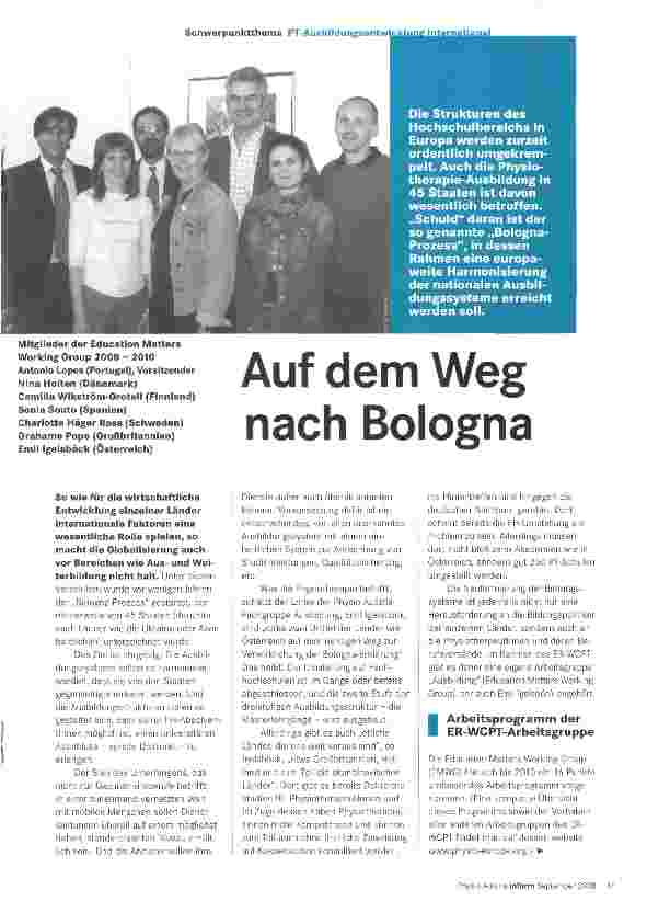 Vorschauseite 1: Auf dem Weg nach Bologna