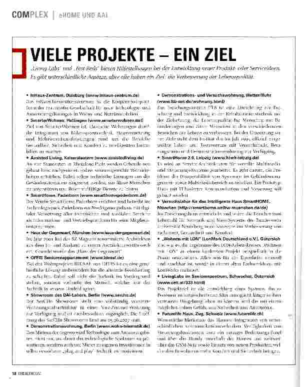 Vorschauseite 5: AALLES SMART? AUCH IM ALTER SO LANGE WIE MÖGLICH IN DEN EIGENEN VIER WÄNDEN SELBSTBESTIMMT LEBEN - WER WILL DAS NICHT? AAL- UND eHOME-TECHNOLOGIEN KÖNNEN BEI DER UMSETZUNG DIESER…