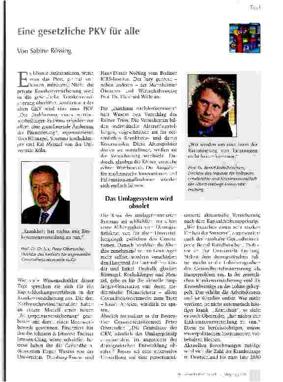 Vorschauseite 1: Eine gesetzliche PKV für alle