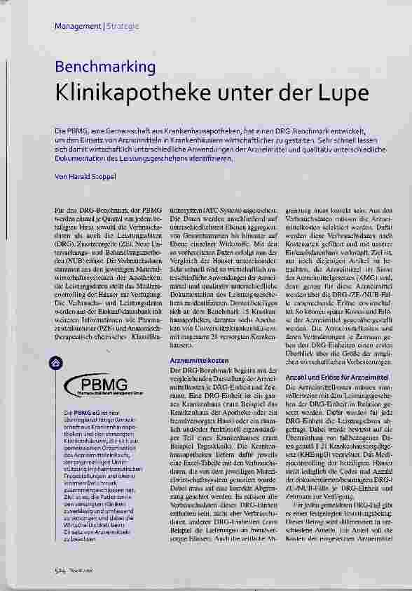 Vorschauseite 1: Klinikapotheke unter der Lupe