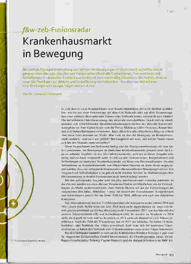 Vorschauseite 1: Krankenhausmarkt in Bewegung