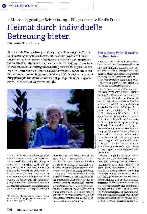 Vorschauseite 1: Heimat durch individuelle Betreuung bieten