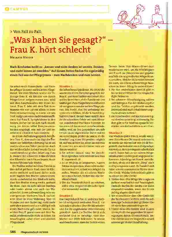 Vorschauseite 1: „Was haben Sie gesagt? Frau K. hört schlecht