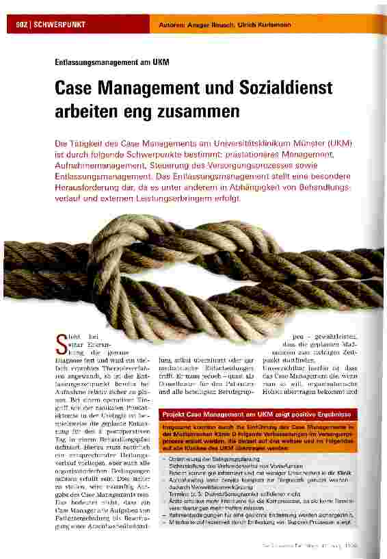 Vorschauseite 1: Case Management und Sozialdienst arbeiten eng zusammen