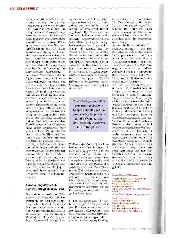 Vorschauseite 3: Case Management und Sozialdienst arbeiten eng zusammen