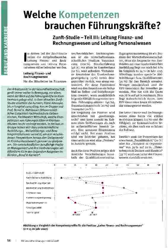 Vorschauseite 1: Welche Kompetenzen brauchen Führungskräfte? Zunft-Studie-Teil III: Leitung Finanzund Rechnungswesen und Leitung Personalwesen