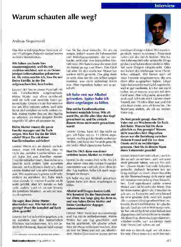 Vorschauseite 1: Warum schauten alle weg?