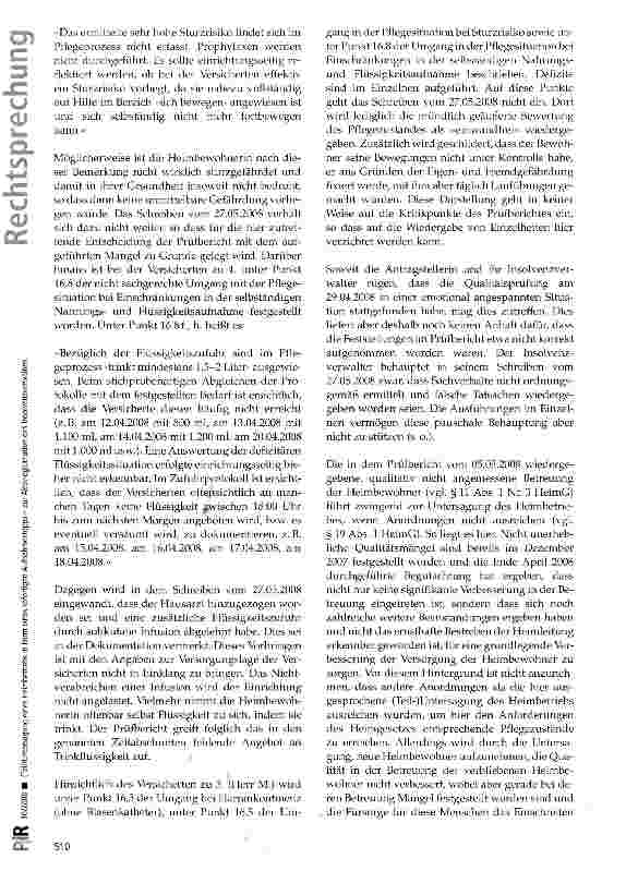 Vorschauseite 5: (Teil-)Untersagung eines Heimbetriebs in Form eines sofortigen Aufnahmestopps -zur Aktivlegitimation des Insolvenzverwalters