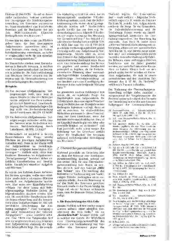 Vorschauseite 2: Die strafrechtliche Garantenstellung des Betreuers zugleich Besprechung von OLG Celle BtPrax 2008, 86