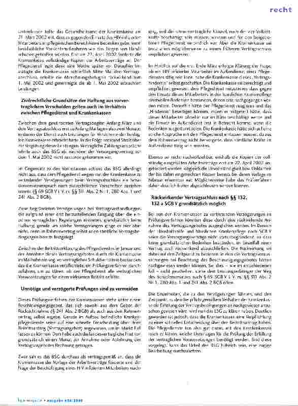 Vorschauseite 2: Vertragsschluss mit Hindernissen - Schadensersatzanspruch gegen Krankenkasse aufgrund verzögerter Vertragsannahme