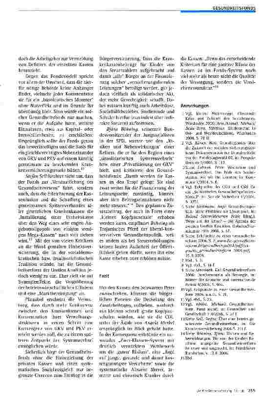 Vorschauseite 3: Gesundheitsfonds Stützpfeiler des Sozialstaats oder Vorbote eines Systemwechsels?