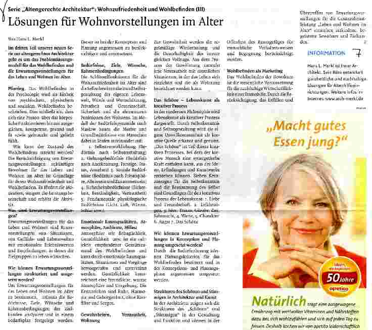 Vorschauseite 1: Lösungen für Wohnvorstellungen im Alter