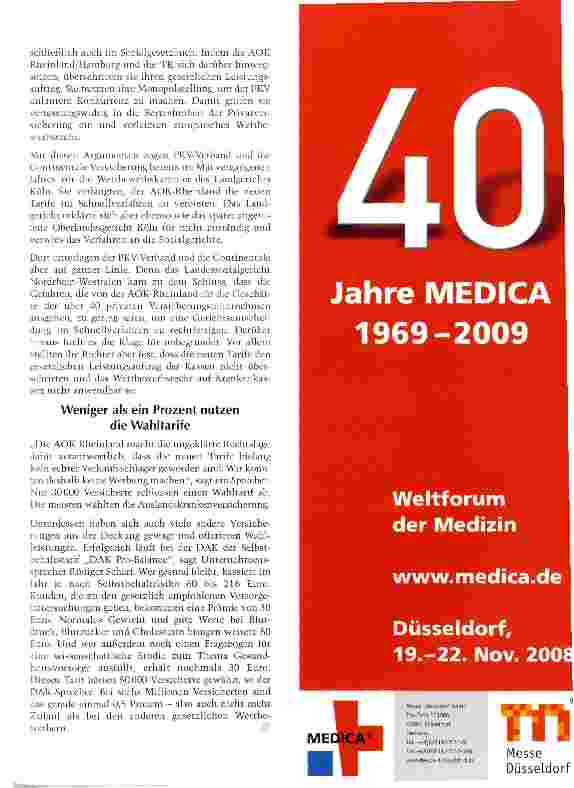 Vorschauseite 4: Viele Wahltarife, aber wenig Resonanz