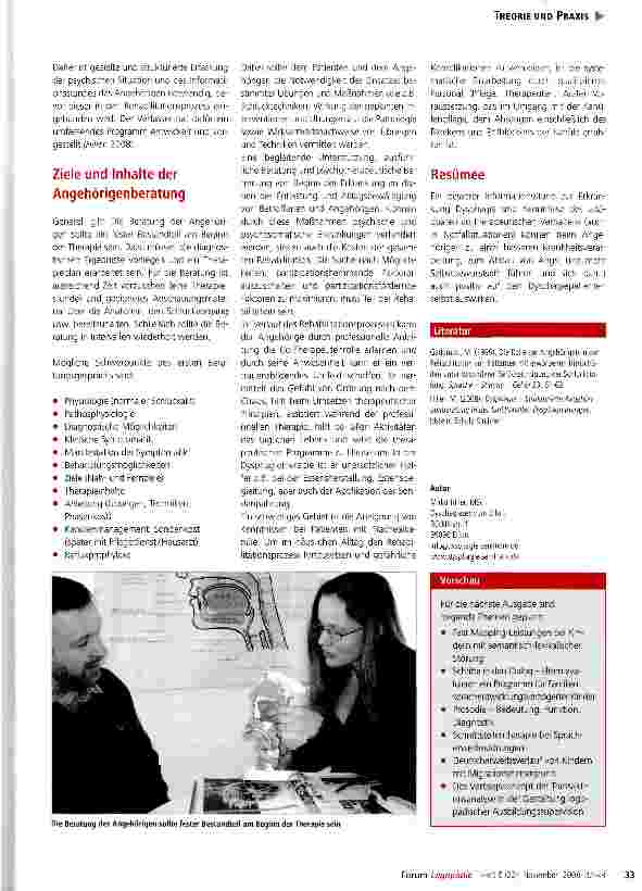 Vorschauseite 2: Strukturierte Angehörigenberatung in der funktioneilen Dysphagietherapie