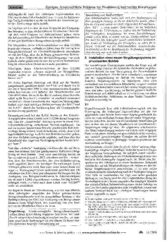 Vorschauseite 3: Arbeitsrechtliche Probleme der Privatisierung kommunaler Einrichtungen und deren Auswirkungen auf die künftige Personalkostenentwicklung