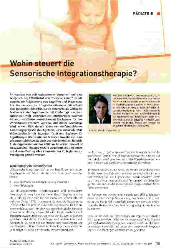 Vorschauseite 1: Wohin steuert die Sensorische Integrationstherapie?