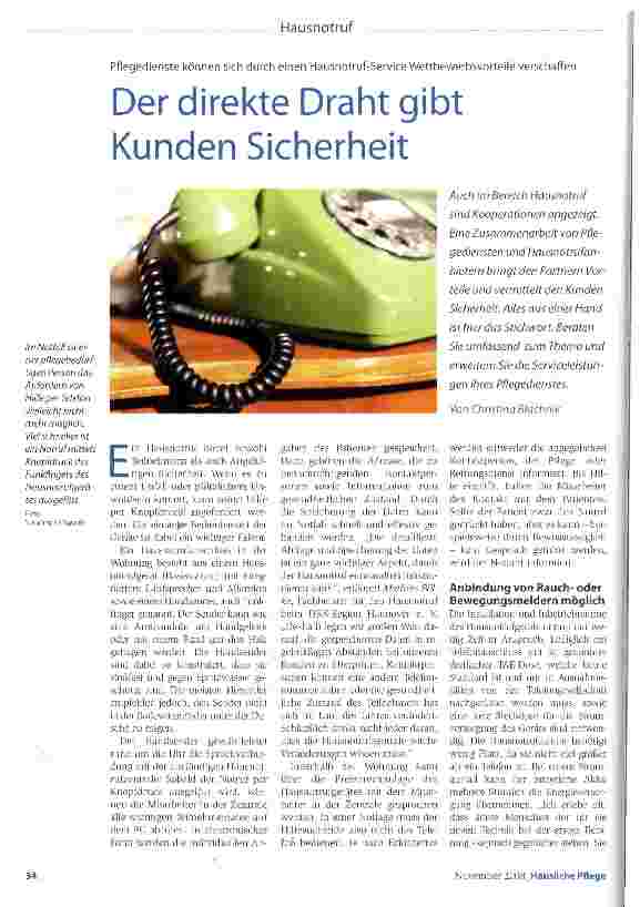 Vorschauseite 1: Der direkte Draht gibt Kunden Sicherheit
