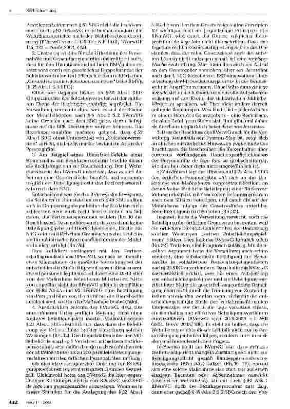Vorschauseite 2: Anmerkung zum Beschluss des BVerwC vom 28. Mai 2008 - 1 WB 50.07