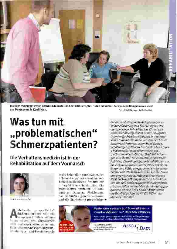 Vorschauseite 1: Was tun mit „problematischen Schmerzpatienten?