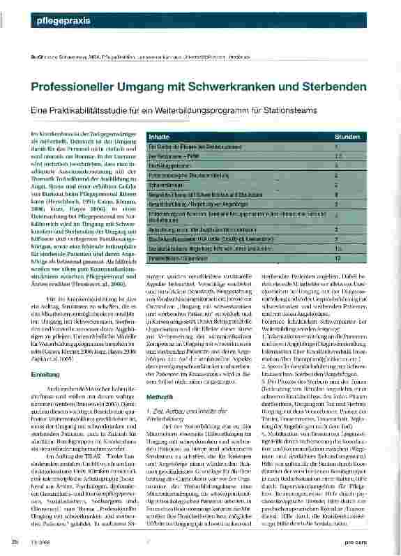 Vorschauseite 1: Professioneller Umgang mit Schwerkranken und Sterbenden