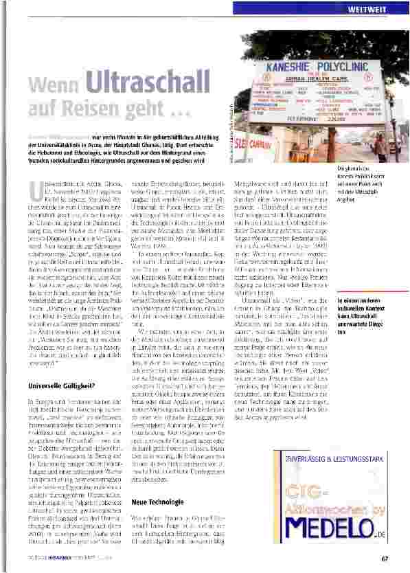 Vorschauseite 1: wenn Ultraschall auf Reisen geht...