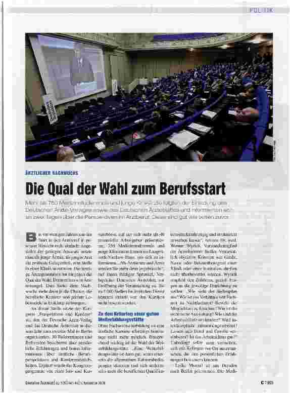 Vorschauseite 1: Die Qual der Wahl zum Berufsstart
