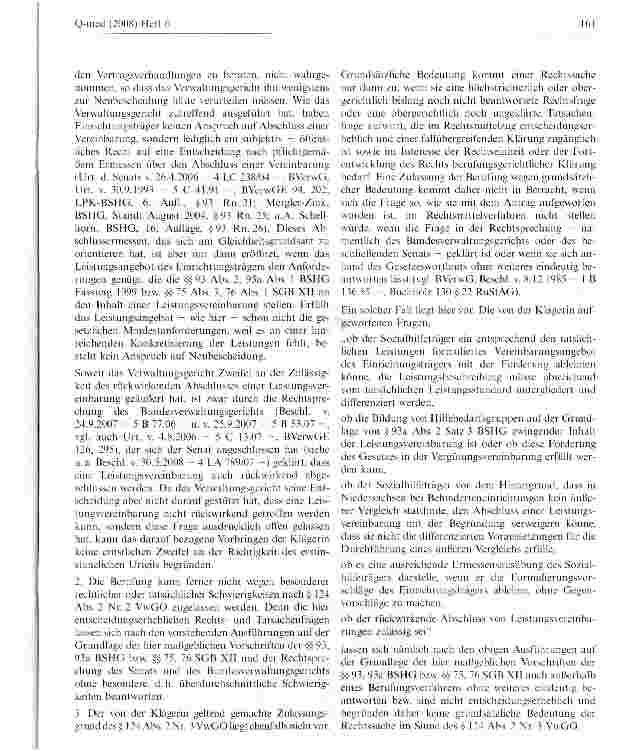 Vorschauseite 6: Leistungsangebot für Betreuungseinrichtung muss zwingend Leistungen nach Art, Ziel und Qualität den jeweiligen zu betreuenden Personenkreisen zuordnen