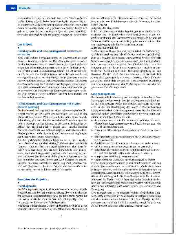 Vorschauseite 2: Frühe Demenzdiagnostik - und dann? -„Versorgungsbrücke statt Versorgungsbrüche durch frühzeitiges Case-Management