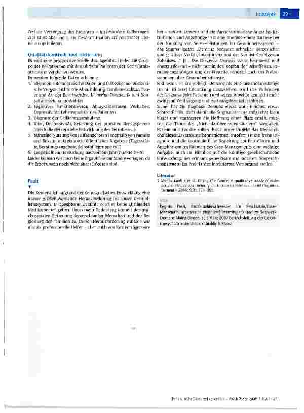 Vorschauseite 5: Frühe Demenzdiagnostik - und dann? -„Versorgungsbrücke statt Versorgungsbrüche durch frühzeitiges Case-Management