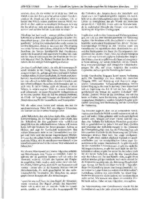 Vorschauseite 2: Die Zukunft des Systems der Eingliederungshilfen für behinderte Menschen
