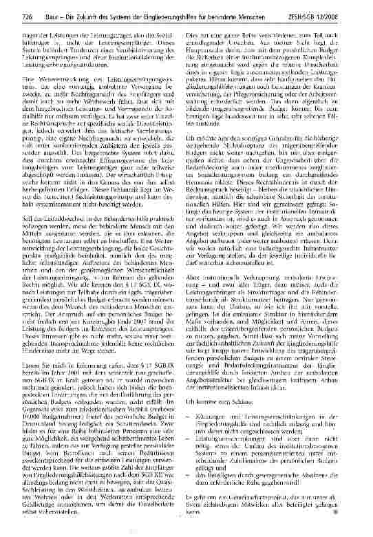Vorschauseite 5: Die Zukunft des Systems der Eingliederungshilfen für behinderte Menschen