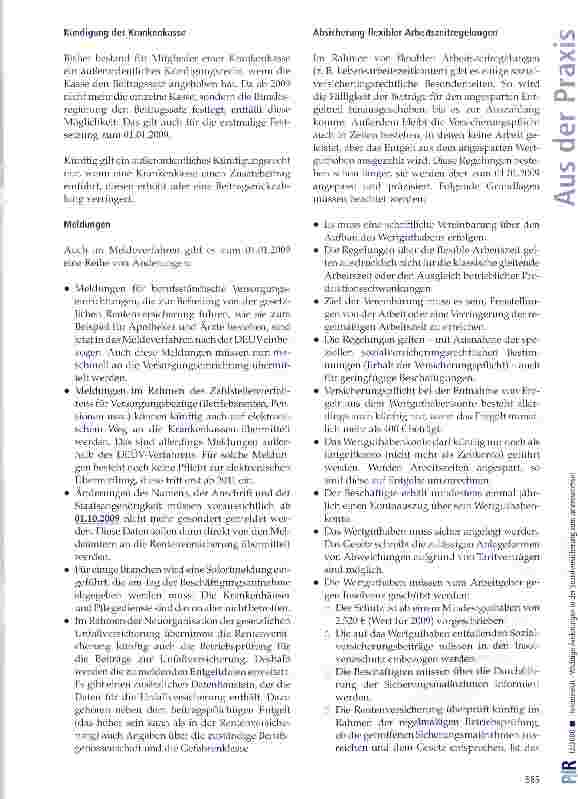 Vorschauseite 2: Wichtige Änderungen in der Sozialversicherung zum Jahreswechsel