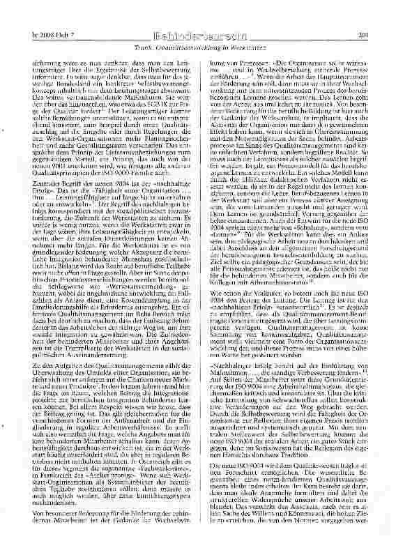 Vorschauseite 2: Qualitätsentwicklung in Werkstätten
