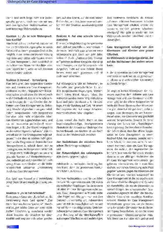 Vorschauseite 3: Widersprüche im Case Management