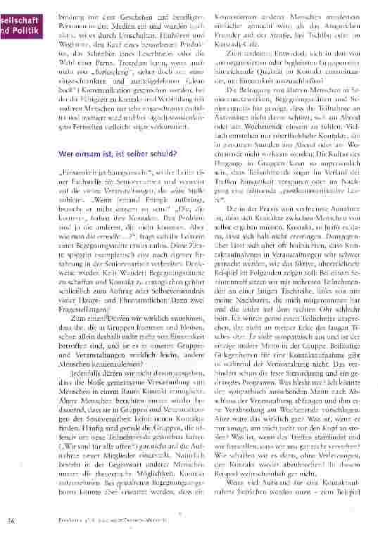 Vorschauseite 4: Eine Gesellschaft ohne Einsamkeit?