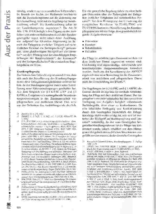 Vorschauseite 3: Delegation ärztlicher Tätigkeit auf nichtärztliches Personal im Spannungsverhältnis von wirtschaftlicher Notwendigkeit und rechtlicher Zulässigkeit